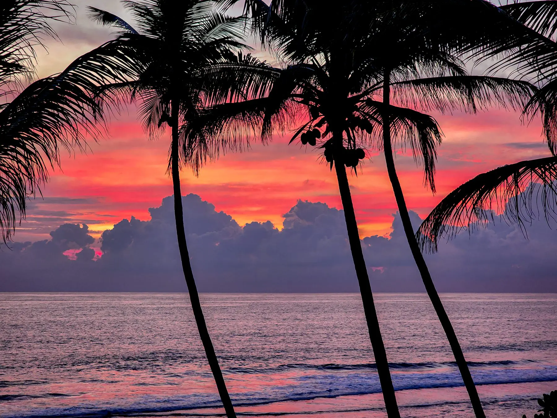 Indian Ocean sunset near Hikkaduwa